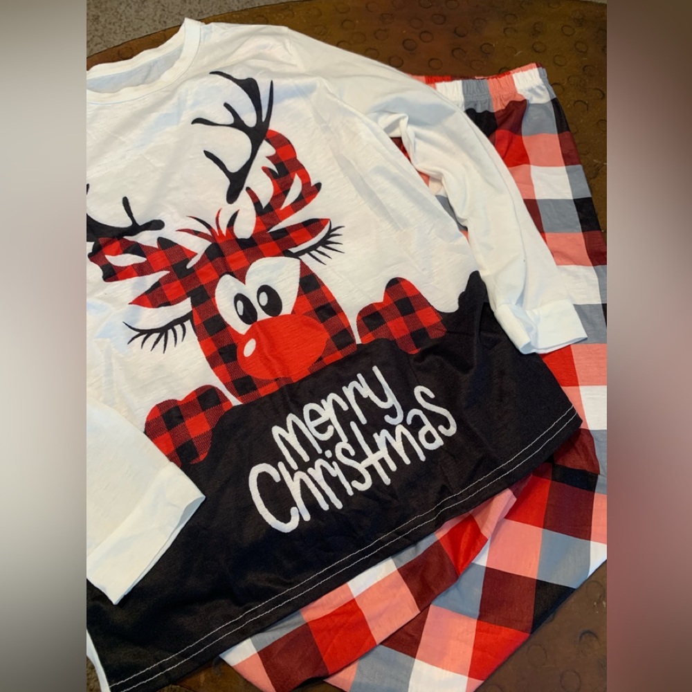Kids Christmas Pajamas Set Casual Tops Pants Outfits 12/14